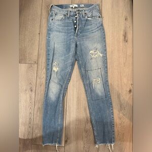 RE/DONE High Rise Ankle Crop Jeans